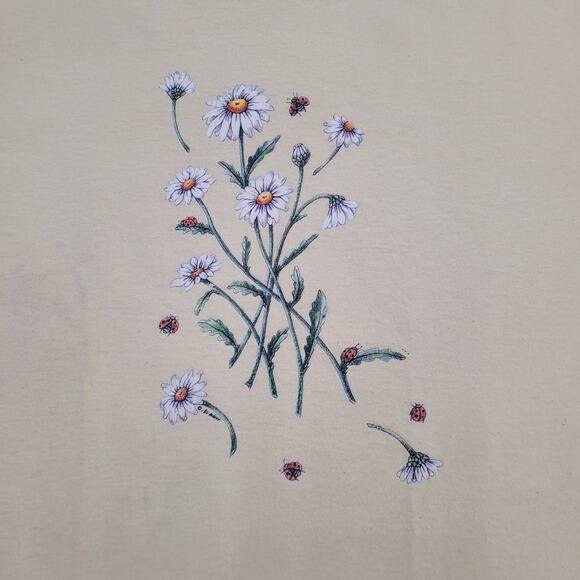 Vintage Daisy Flower Shirt Womens 2XL 25x29 Yellow - Picture 14 of 14